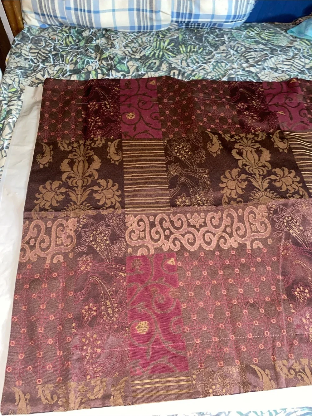 Two big pillowcase  Plum Patchwork-Style Decorative Bedding Throw